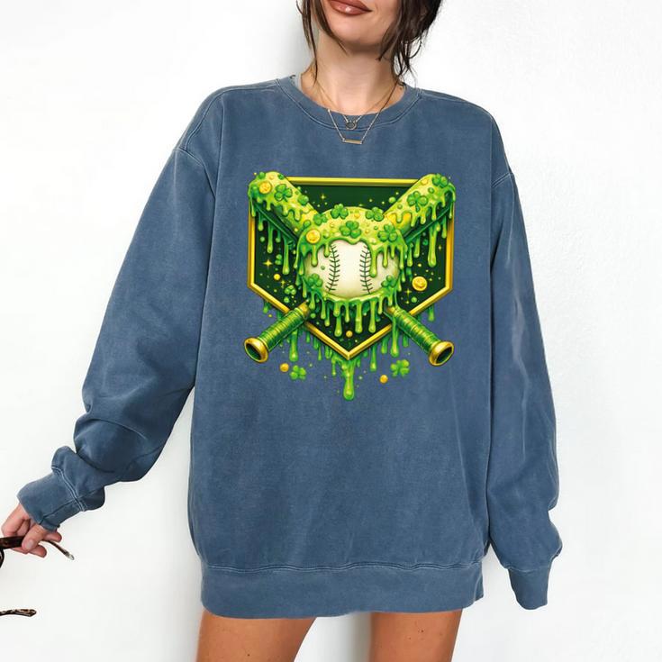 St Patrick's Day Baseball Boys Ice Cream Drip Youth Kids Premium Tri-Blend Comfort Colors Sweatshirt