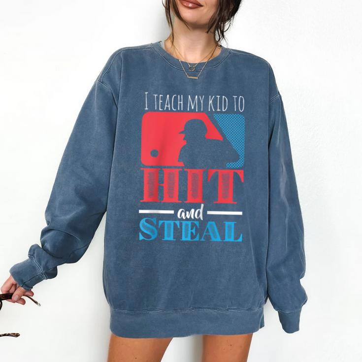 I Teach My Kid Baseball Mom Vintage Coach Baseball Raglan Baseball Tee Comfort Colors Sweatshirt