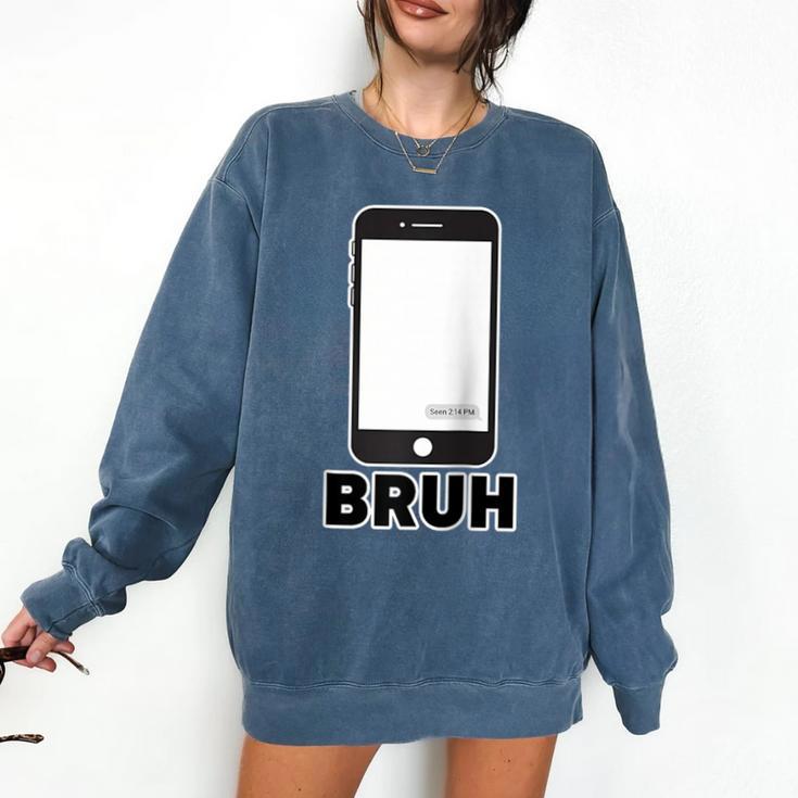 Texted First Bruh Seen Message Valentine's Day Humor Raglan Baseball Tee Comfort Colors Sweatshirt