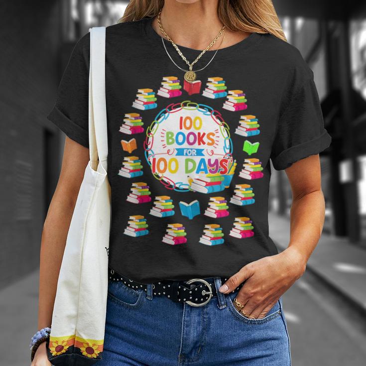 100 Books For 100 Days 100th Day Of School Top Teacher Kid T-Shirt Gifts for Her