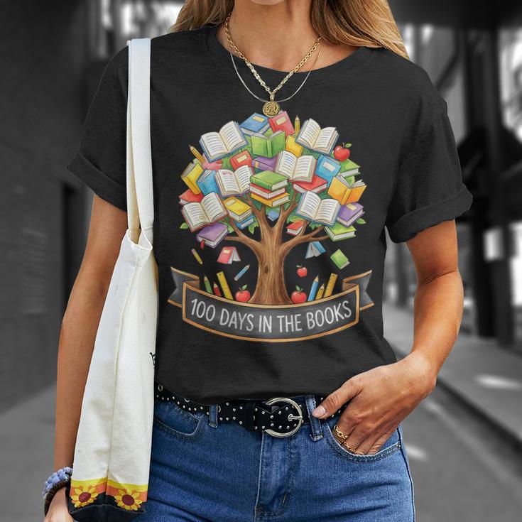 100 Days Of School In The Books Librarian Reading Teacher T-Shirt Gifts for Her