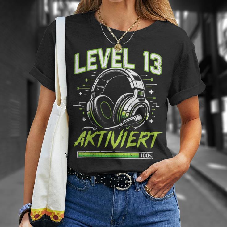 13 Geburtstag Jungenideo Gamer Level 13 Aktiviert Junge T-Shirt Geschenke für Sie