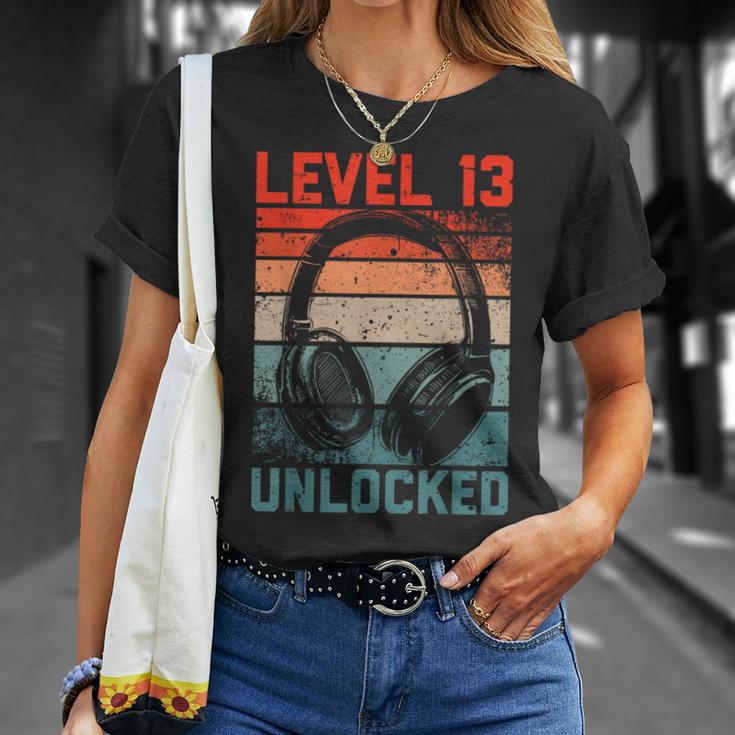13 Geburtstag Jungenideo Gamer Level 13 Unlocked Jungs T-Shirt Geschenke für Sie