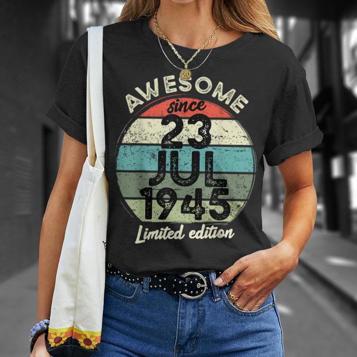 1945年7月23日 80歳の誕生日 80歳 2025年 誕生日 Tシャツ 彼女への贈り物