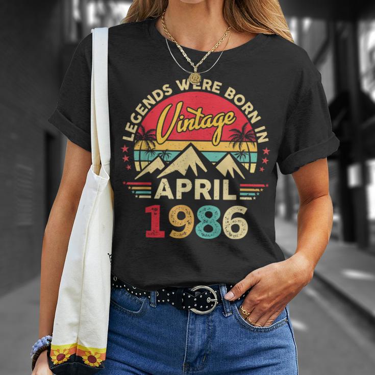 1986年4月 レトロサンセットクラシック 40歳40歳の誕生日 Tシャツ 彼女への贈り物