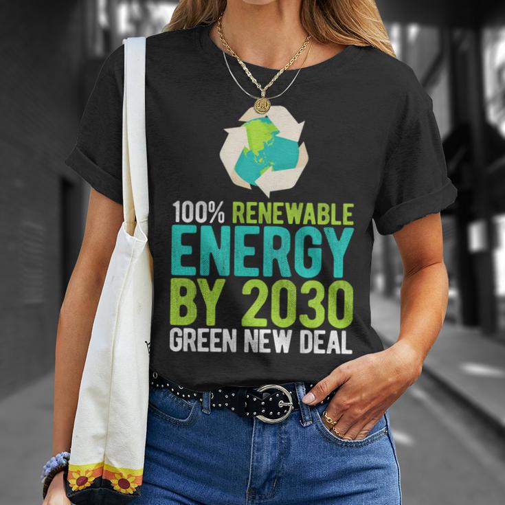 2030年までにグリーンニューディールの再生可能エネルギー 長袖tシャツ Tシャツ 彼女への贈り物