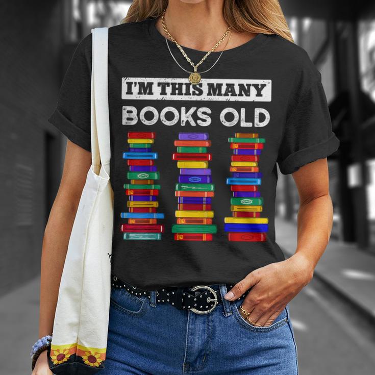 50th Birthday I'm This Many Books Old 50 Years Old Bookworm T-Shirt Gifts for Her