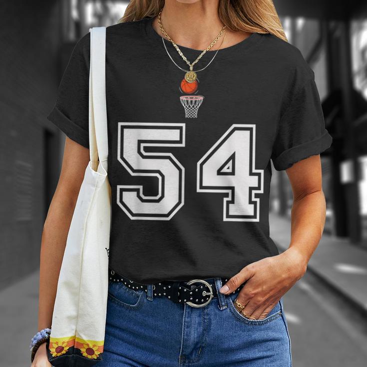 54 番 バスケットボールスタイル ヴィンテージホワイト Tシャツ 彼女への贈り物
