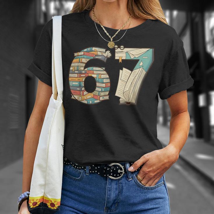 67 Book Stack Literary Adventure Reader T-Shirt Gifts for Her