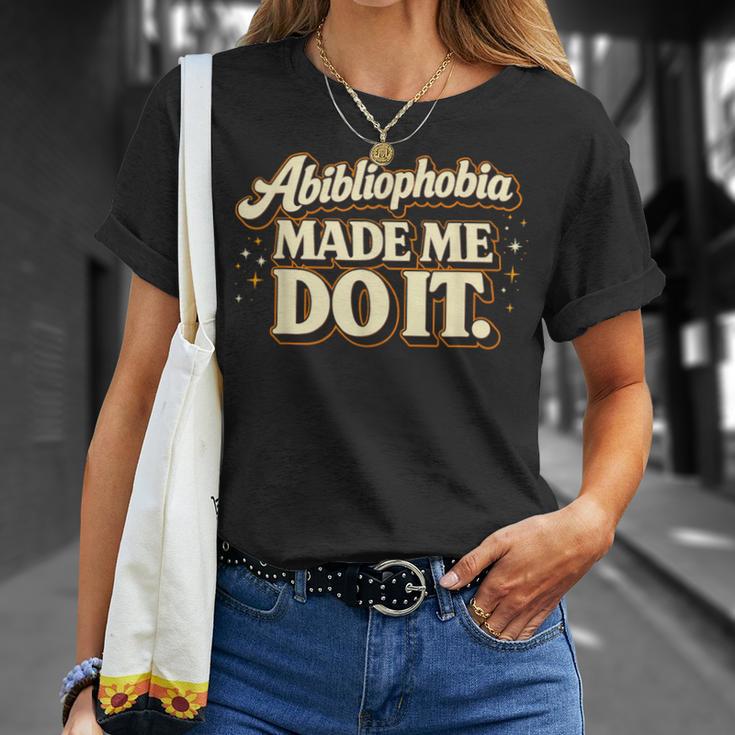Abibliophobia Book Lover Humor Reading Novelty T-Shirt Gifts for Her