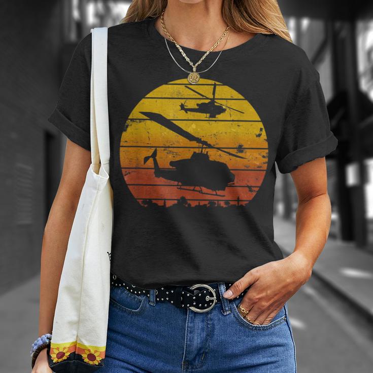 Ah-1Ziper Attack ヘリコプター イラク砂漠 サンライズ ビンテージ Tシャツ 彼女への贈り物