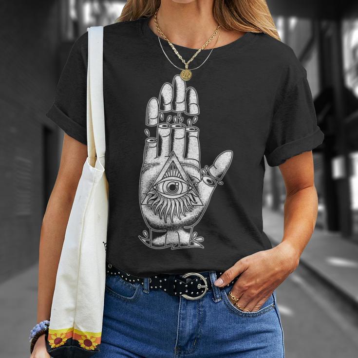 Alleeing Eye タトゥー イルミナティ 陰謀 グランジ 美的 Tシャツ 彼女への贈り物