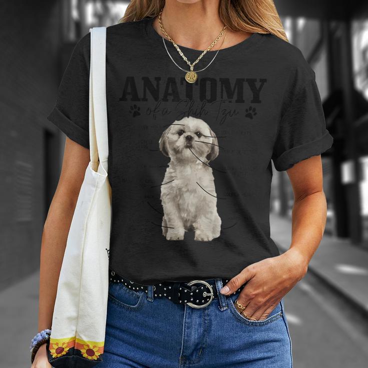 Anatomia Di Unhih Tzu Cane Divertente Carino Pitbull Mamma Pitbull Papà Maglietta Regalos para ella