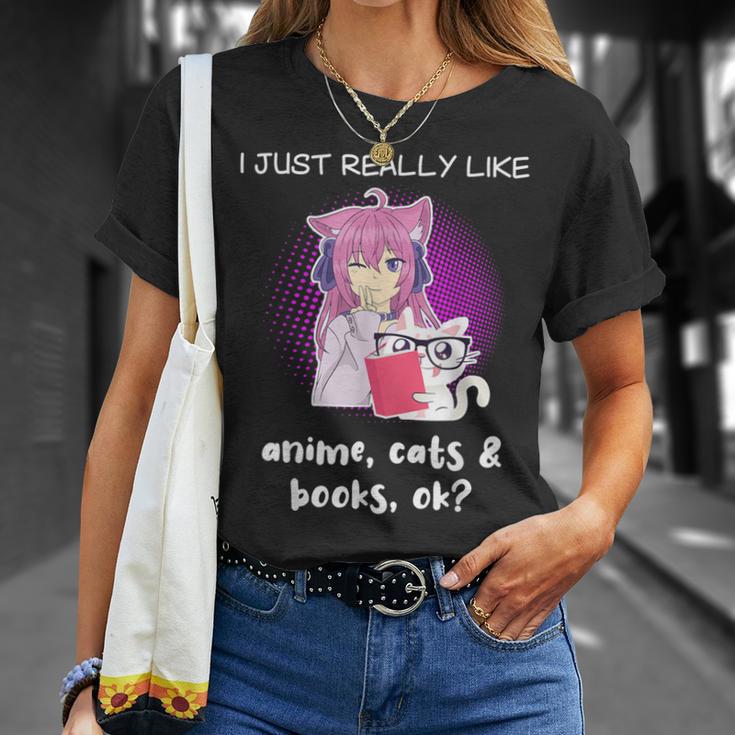 Anime Shirt Cat Lover Book Lover Reading Anime Lover T-Shirt Gifts for Her Anime Shirt Cat Lover Book Lover Reading Anime Lover T-Shirt Gifts for Her