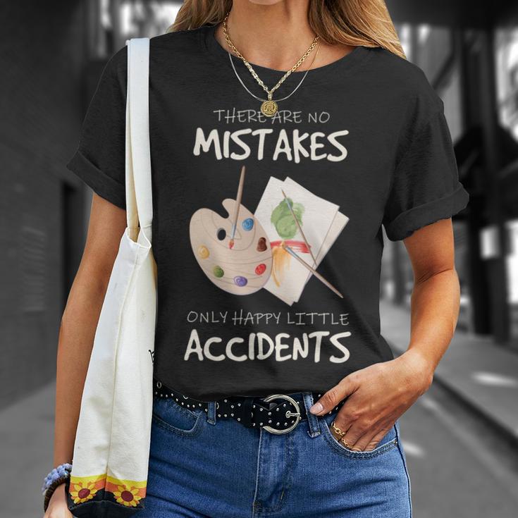 Artist Mistakes Happy Accidents アートパレット 絵画 引用 長袖tシャツ Tシャツ 彼女への贈り物