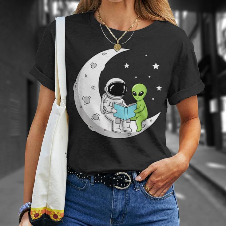 Astronaut And Alien Reading On Moon Space Book Lover Sci Fi T-Shirt Gifts for Her Astronaut And Alien Reading On Moon Space Book Lover Sci Fi T-Shirt Gifts for Her