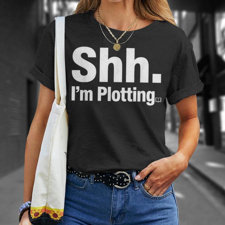 Author Novel Writer Book Lover Quote Shh I'm Plotting T-Shirt Gifts for Her Author Novel Writer Book Lover Quote Shh I'm Plotting T-Shirt Gifts for Her