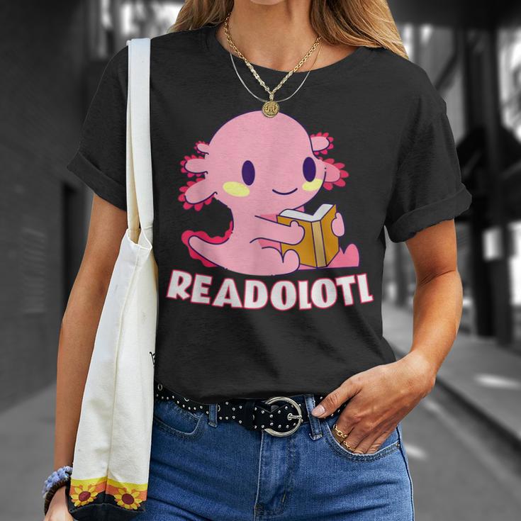 Axolotl Read Book Readolotl Ambystoma Mexicanum Walking Fish T-Shirt Gifts for Her