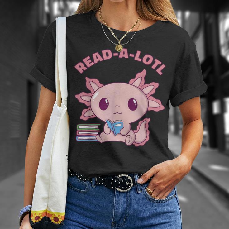 Axolotl Read A Lotl Book Lover Reading Books Cute T-Shirt Gifts for Her