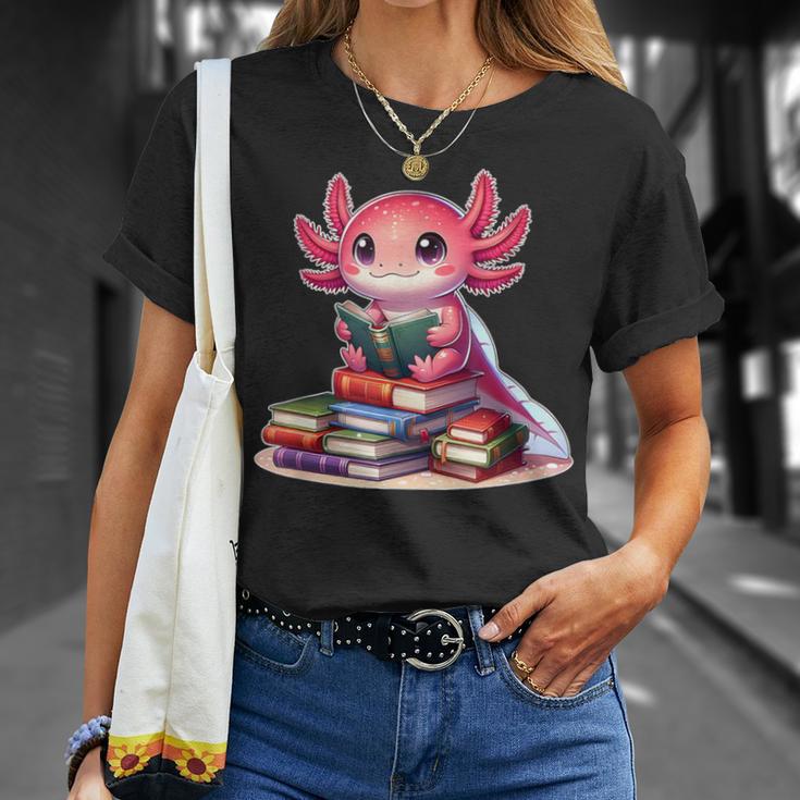 Axolotl Reading Bookworm Book Lovers T-Shirt Gifts for Her Axolotl Reading Bookworm Book Lovers T-Shirt Gifts for Her