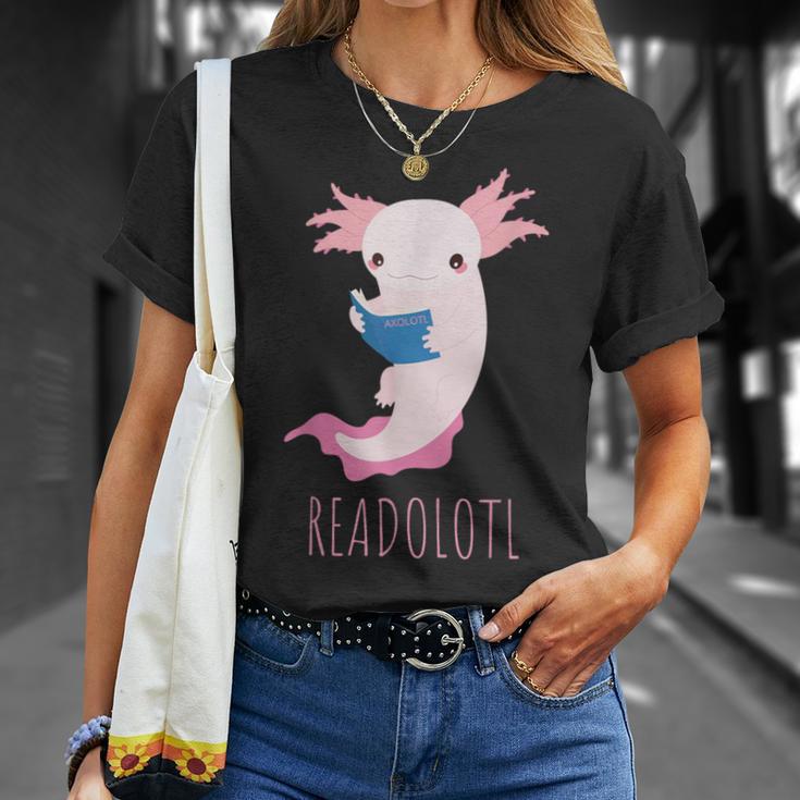 AXOLOTL Reads a Book READOLOTL Bookworm Axolotl T-Shirt Gifts for Her