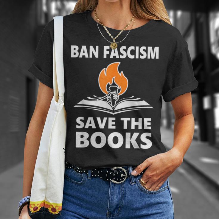 Ban Fascism Save The Books Hands Off Resist Fascism Is Bad T-Shirt Gifts for Her Ban Fascism Save The Books Hands Off Resist Fascism Is Bad T-Shirt Gifts for Her