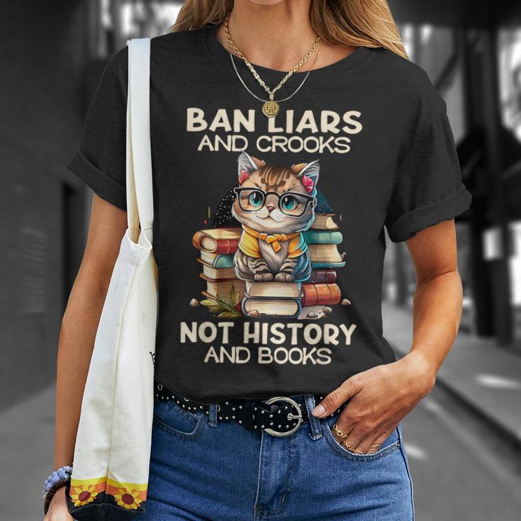 Ban Liars And Crooks Not History And Books Cat T-Shirt Gifts for Her