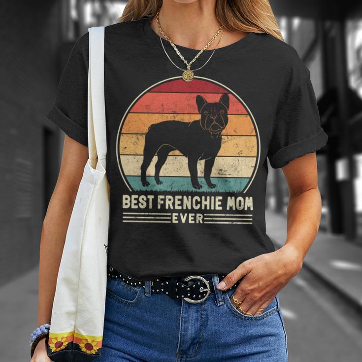 Best Frenchie Mom Ever レトロ フレンチブルドッグ ドッグ ママ 長袖tシャツ Tシャツ 彼女への贈り物