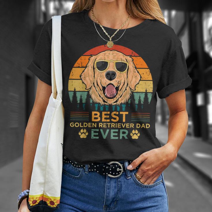 Best Golden Retriever Dad Everintage Dog Festa Del Papà Maglietta Regalos para ella