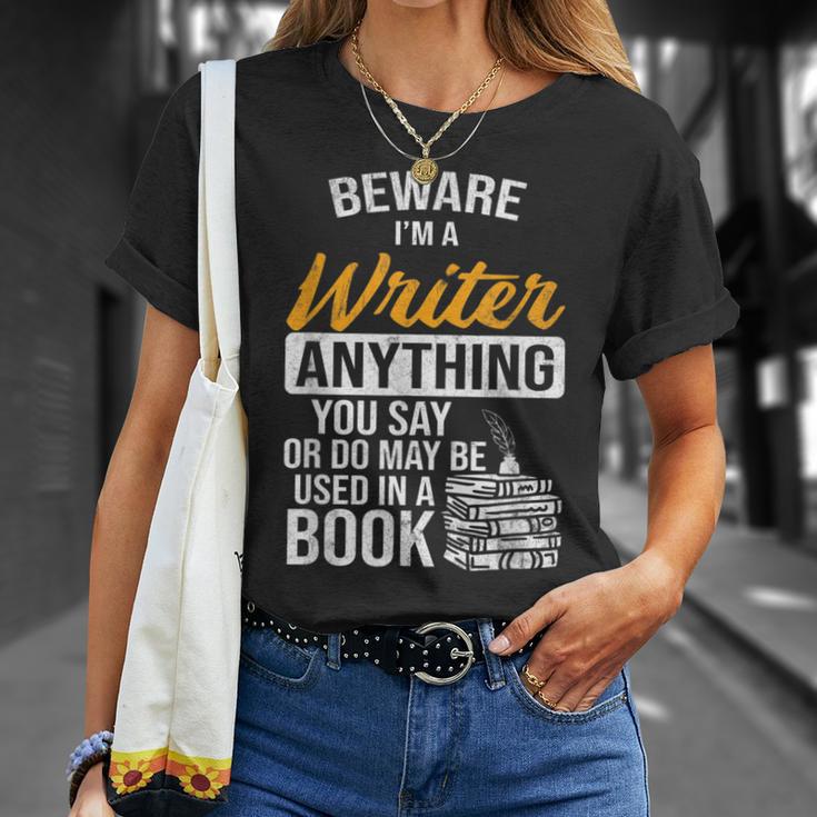 Beware You Say Used In A Book Author Writer T-Shirt Gifts for Her