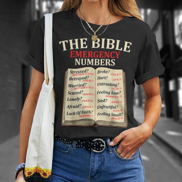 The Bible Book Of Emergency Numbers Religious Christian T-Shirt Gifts for Her The Bible Book Of Emergency Numbers Religious Christian T-Shirt Gifts for Her