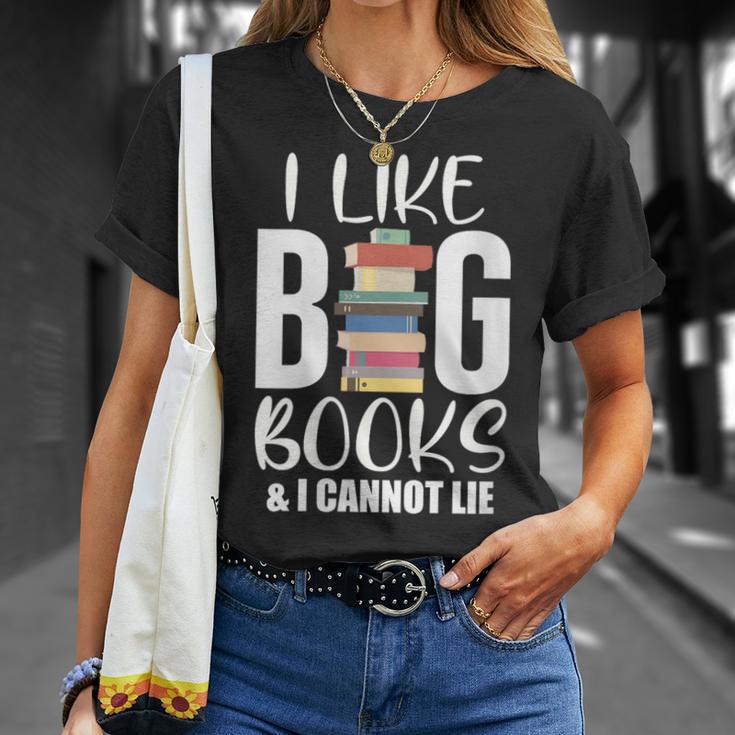 I LIKE BIG BOOKS & CANNOT LIE Reading Lover Pun Quote T-Shirt Gifts for Her