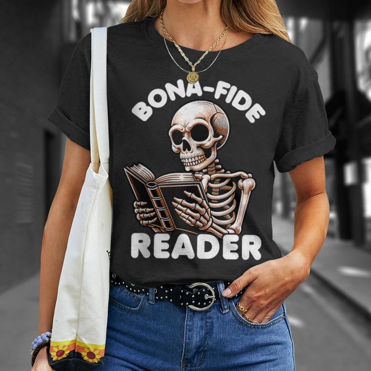 Bonafide Reader Cute Skeleton Reading a Book Lover Bookish T-Shirt Gifts for Her Bonafide Reader Cute Skeleton Reading a Book Lover Bookish T-Shirt Gifts for Her