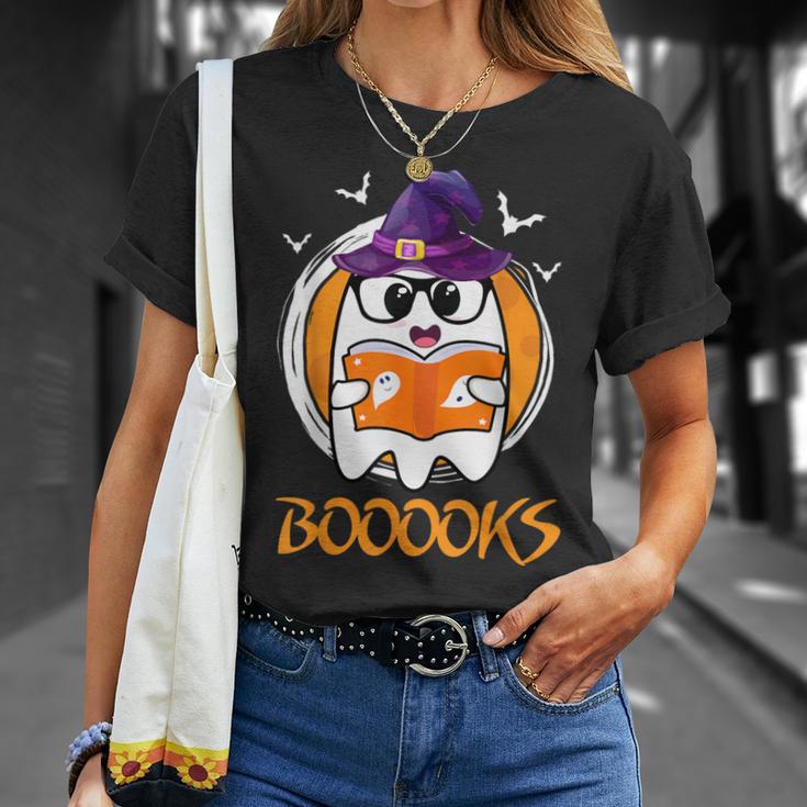Boo Boooks Ghost Book Reading Halloween 2025 Teacher T-Shirt Gifts for Her