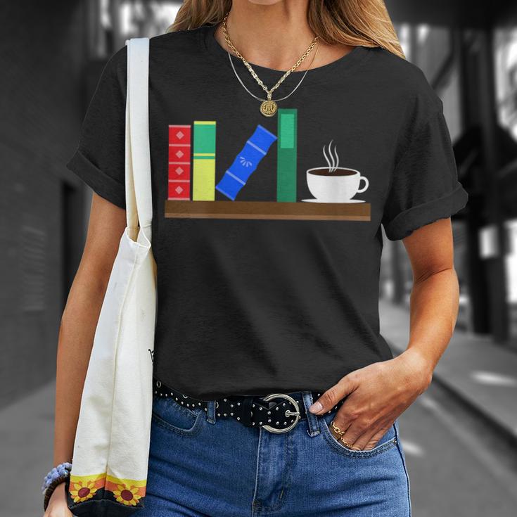 Book Books Shelf Coffee Reading Hobby T-Shirt Gifts for Her