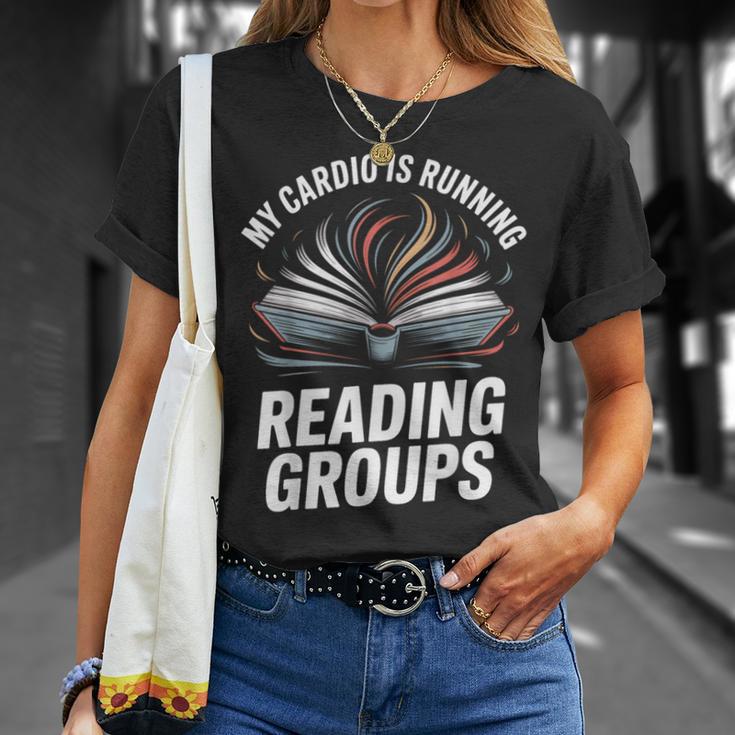 Book Club Fans My Cardio Reading Groups Quote T-Shirt Gifts for Her