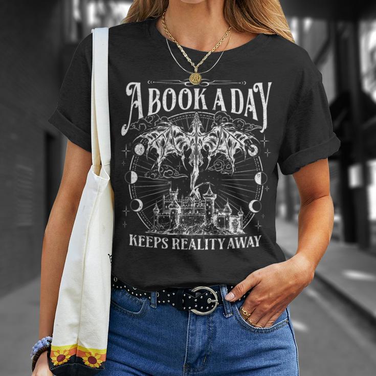 A Book A Day Dragon Bookish Book Club Fantasy Book Lover T-Shirt Gifts for Her A Book A Day Dragon Bookish Book Club Fantasy Book Lover T-Shirt Gifts for Her