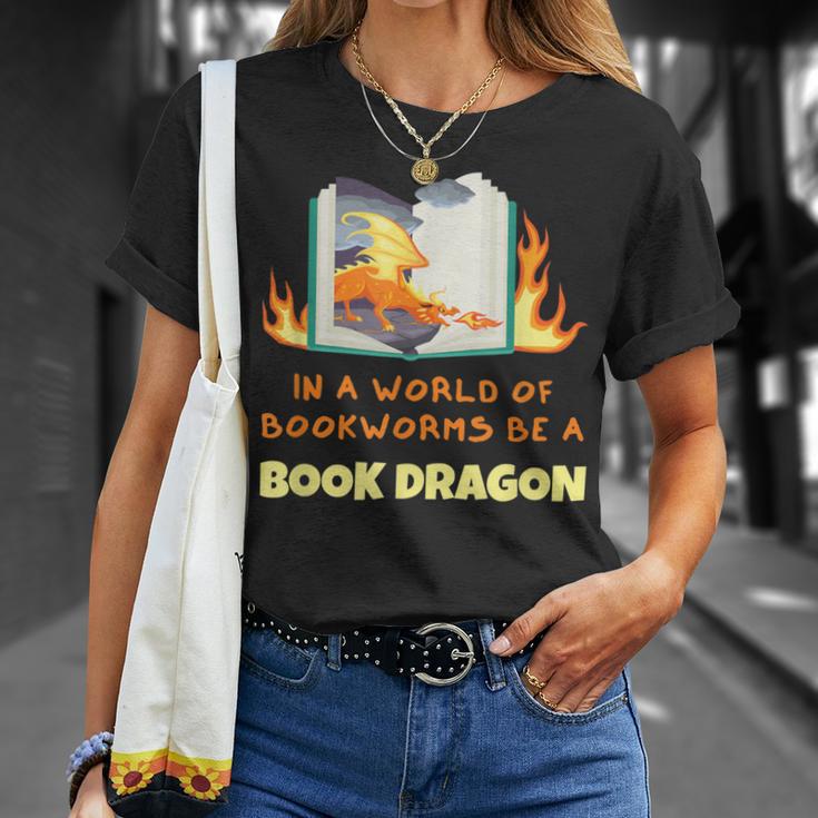 Book Dragon Librarian Book Lovers T-Shirt Gifts for Her