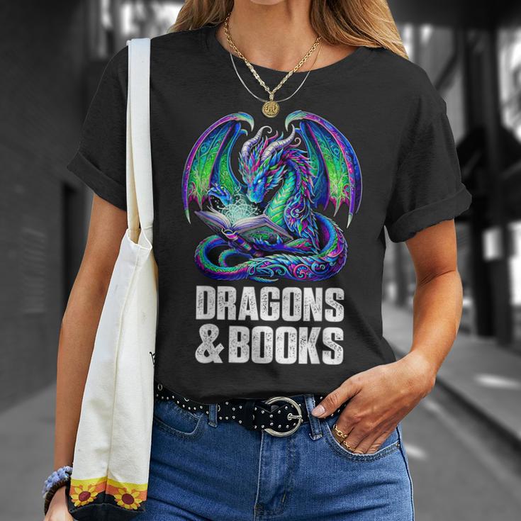 Book Dragons And Books Reading Lover T-Shirt Gifts for Her