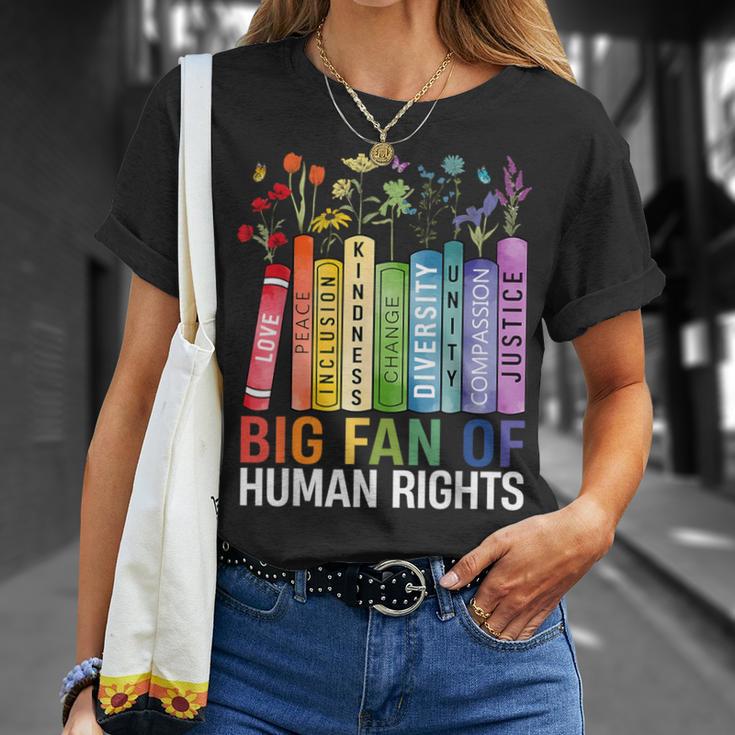 Book Flower Big Fan Of Human Rights Protest Feminist Quote T-Shirt Gifts for Her