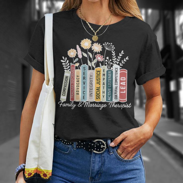 Book Flower Marriage Family Therapist Counseling Therapy T-Shirt Gifts for Her Book Flower Marriage Family Therapist Counseling Therapy T-Shirt Gifts for Her