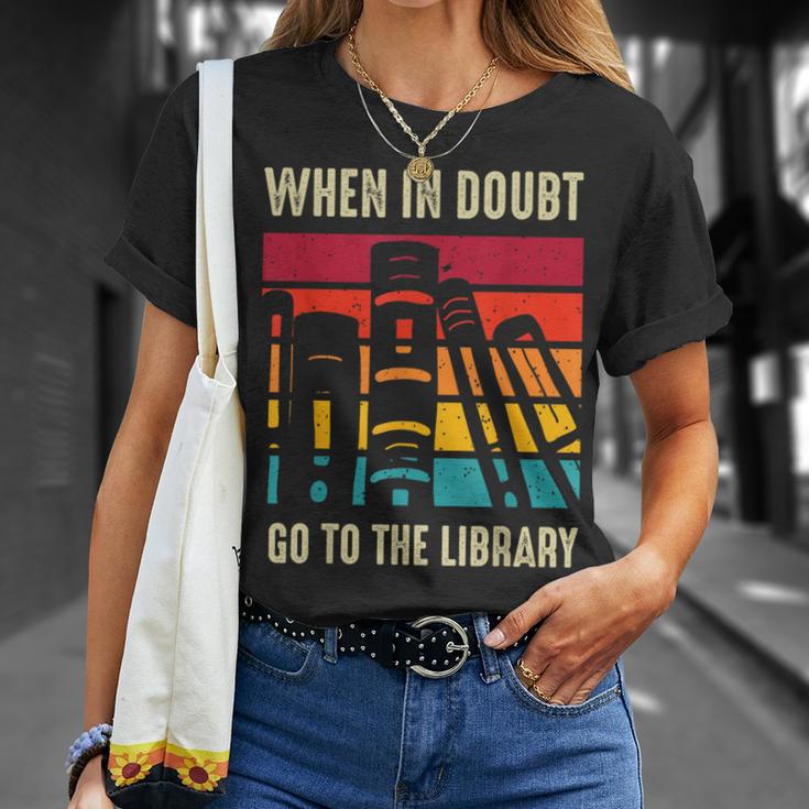 Book Lover When In Doubt Go To The Library T-Shirt Gifts for Her