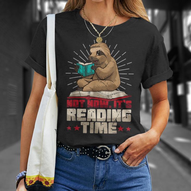 Book Reader Sloth Bookworm Reading Book Club T-Shirt Gifts for Her
