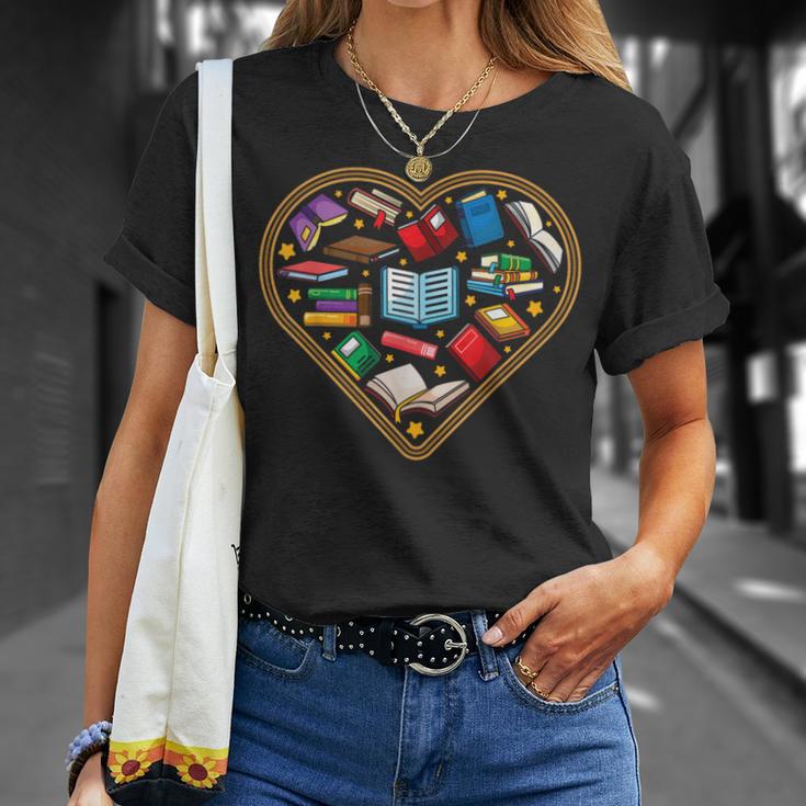 Book Reading Bookworm Reader Literature Heart T-Shirt Gifts for Her