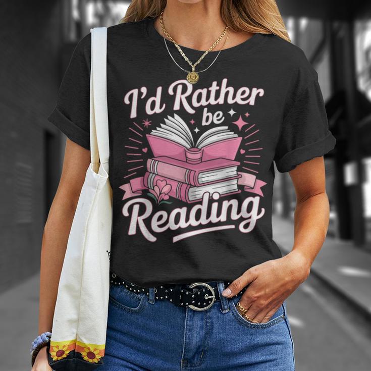 Book Reading I'd Rather Be Reading T-Shirt Gifts for Her