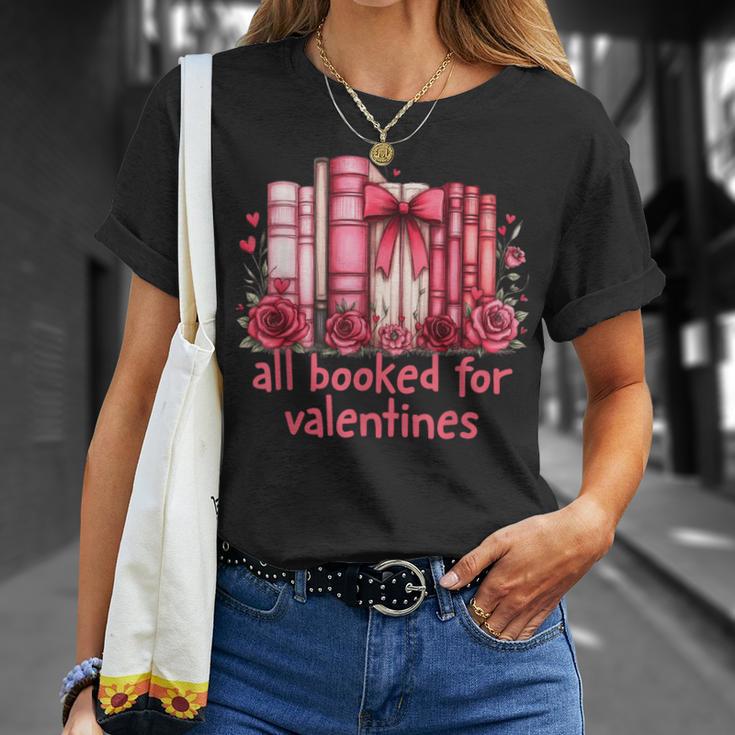 All Booked For Valentines Coquette Bow Book Lover Bookworm T-Shirt Gifts for Her All Booked For Valentines Coquette Bow Book Lover Bookworm T-Shirt Gifts for Her