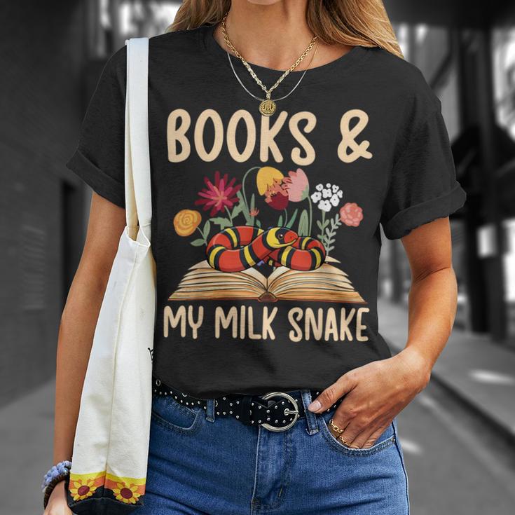 Books & My Milk Snake Owner Milk Snake Lover Milk Snakes T-Shirt Gifts for Her