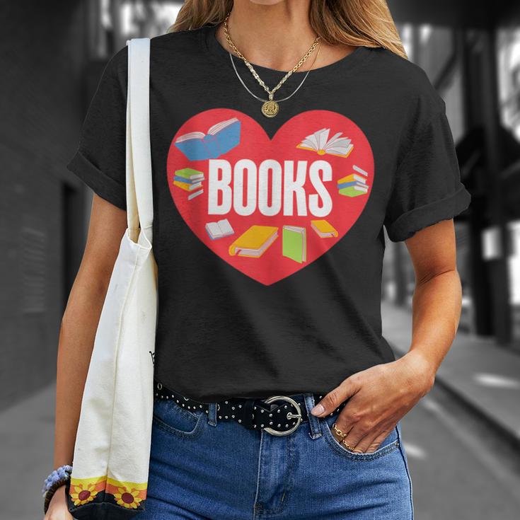 Books Book Reader Bookworm Teacher Valentine's Day T-Shirt Gifts for Her