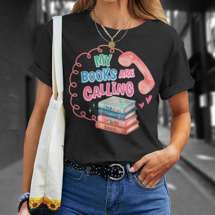My Books Are Calling Book Lover Quote T-Shirt Gifts for Her