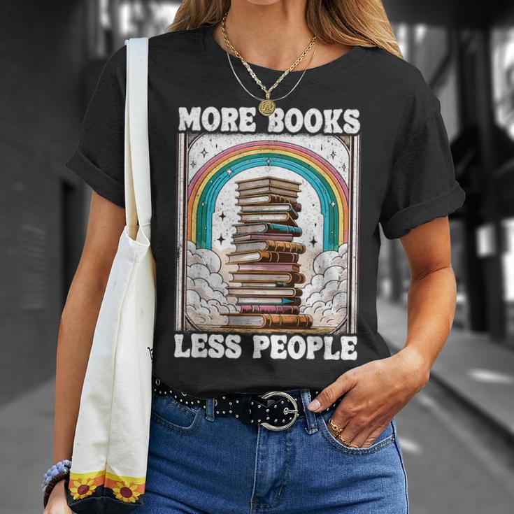 More Books Less People Mystic Book Rainbow Reading Book T-Shirt Gifts for Her